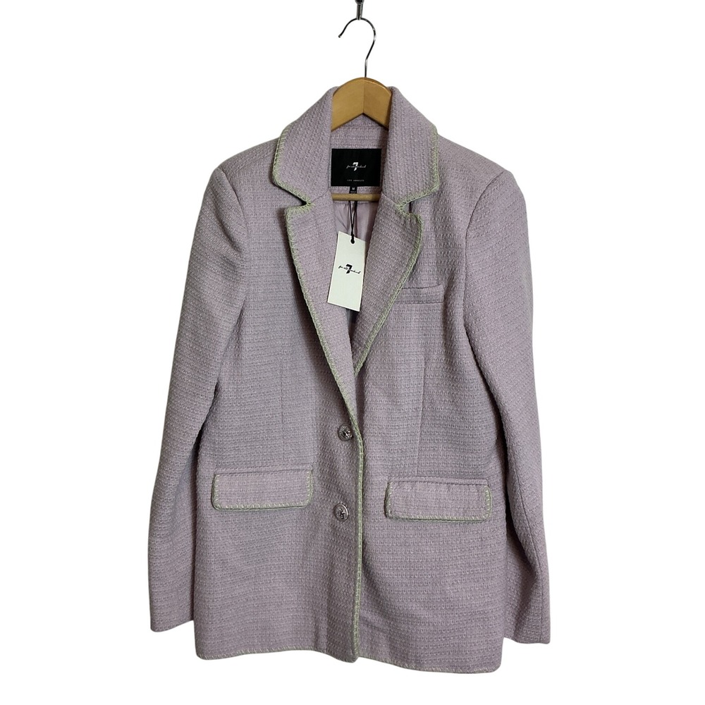 7 For All Mankind Medium NEW Lilac Tweed Preppy Classic Jacket